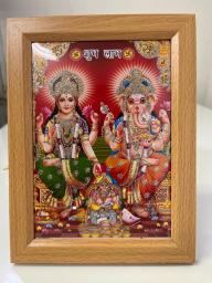 God Laxmi & Ganesh Photo with frame 