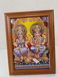 God Laxmi & Ganesh Photo with frame 