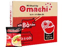 Thùng 30 gói mì khoai tây Omachi xốt bò hầm