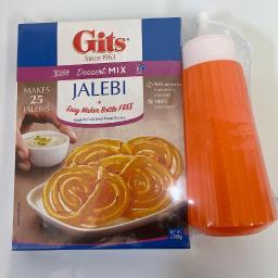 Jalebi batter with bottle