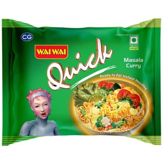 Wai Wai Quicks Masala Curry Instant Noodles.