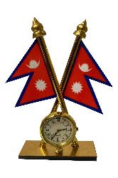 Nepali Flag With Clock