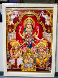 God Laxmi Picture with frame A4 Size
