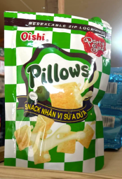 SNACK NHÂN VỊ SỮA DỪA PILLOWS OISHI GÓI 100G